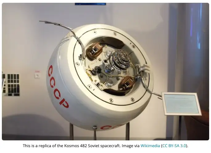 object② Soviet Spacecraft Cosmos 482 Has Likely Impacted Earth Somewhere